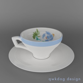 Banded Flower, cup & saucer