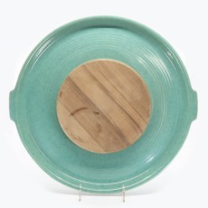 Pacific Pottery Hostessware 414 413 Tab Target Platter Green