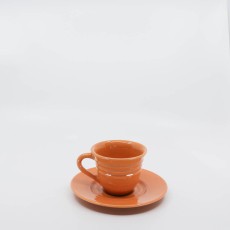 Pacific Pottery Hostessware 608-609A Teacup & Saucer Apricot Later