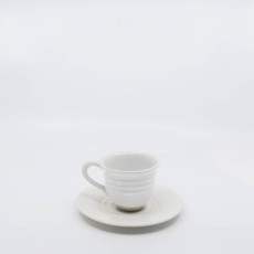 Pacific Pottery Hostessware 608-609A Teacup & Saucer White