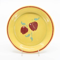 Pacific Pottery Hostessware 638 Pie Plate Dec Apple Yellow