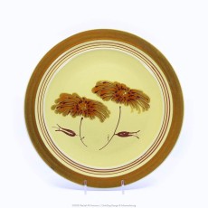 Pacific Pottery Hostessware Decorated Chrysanthemum 613 Dinner Plate Yellow