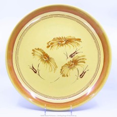 Pacific Pottery Hostessware Decorated Chrysanthemum 624 Low Bowl Yellow
