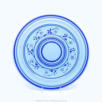 Pacific Pottery Hostessware Decorated G 613 Dinner Plate Aqua