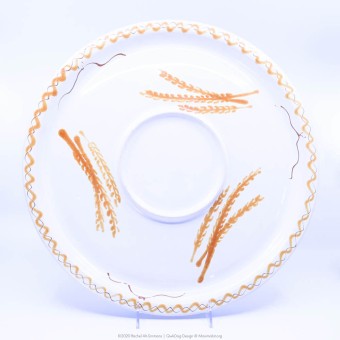Pacific Pottery Hostessware Decorated Wheat 452 Serve-All Platter White