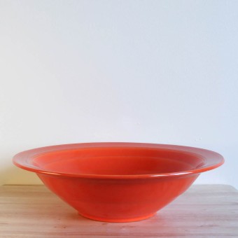 Vernon Kilns Early California Bowl Serving Large Angled Orange