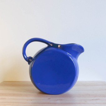 Vernon Kilns Early California Disk Pitcher Blue