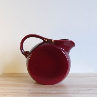 Vernon Kilns Early California Disk Pitcher Maroon