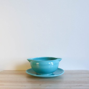 Vernon Kilns Early California Gravy Stand Round Green