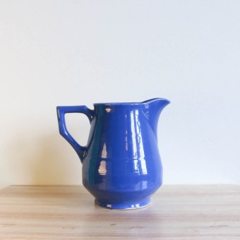 Vernon Kilns Early California Pitcher Angled Blue