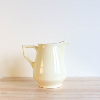 Vernon Kilns Early California Pitcher Angled Yellow