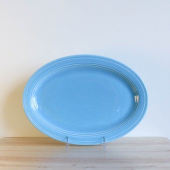 Vernon Kilns Early California Oval Platter 11in Turquoise
