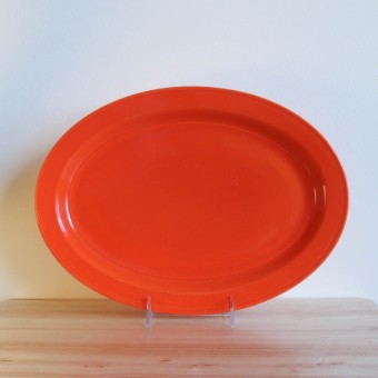 Vernon Kilns Early California Oval Platter 13in Orange