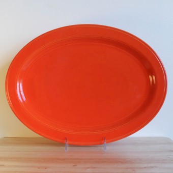 Vernon Kilns Early California Oval Platter 15in Orange