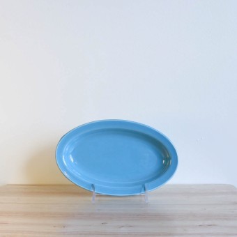 Vernon Kilns Early California Oval Platter 9in Turquoise