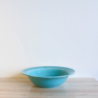 Vernon Kilns Early California Serving Bowl Round Green