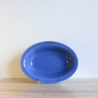 Vernon Kilns Early California Serving Bowl Oval Blue