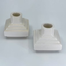 QwkDog Pacific Pottery Artware 715 Pyramid Candleholders white