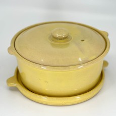 QwkDog Pacific Pottery Hostessware 200-201 Casserole Lid Trivet yellow