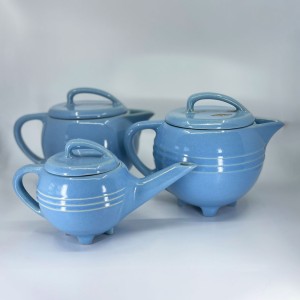 QwkDog Pacific Pottery Hostessware 435 436 448 Pitcher Set delph blue