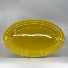QwkDog Pacific Pottery Hostessware 681 Oval Platter 14" yellow