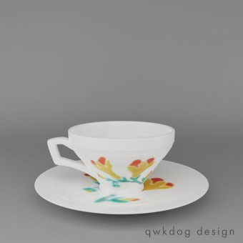 Fiddleneck, cup and saucer