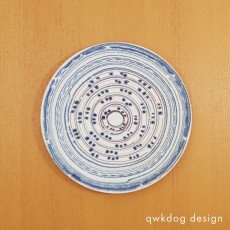 QwkDog 3D Pacific Pottery Hostessware Decorated Dots White