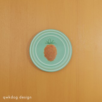 QwkDog 3D Pacific Pottery Hostessware Decorated Fruit Pineapple