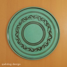 QwkDog 3D Pacific Pottery Hostessware Decorated A Green
