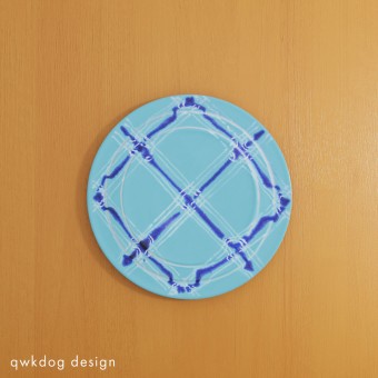 QwkDog 3D Pacific Pottery Hostessware Decorated BG Aqua