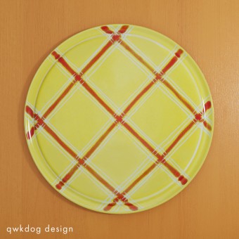 QwkDog 3D Pacific Pottery Hostessware Decorated BG Yellow