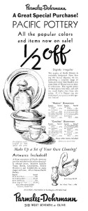 Pacific Pottery at Parmelee - 1930s