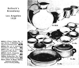 Bauer Pottery - Bullock's Broadway department store, Los Angeles, 1939