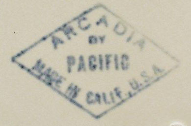 Pacific Pottery Arcadia Backstamp