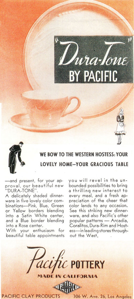 Pacific Pottery Dura-Tone Ad - March 1941