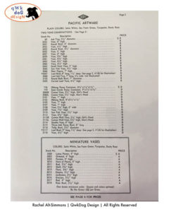 Pacific Pottery Artware Catalog