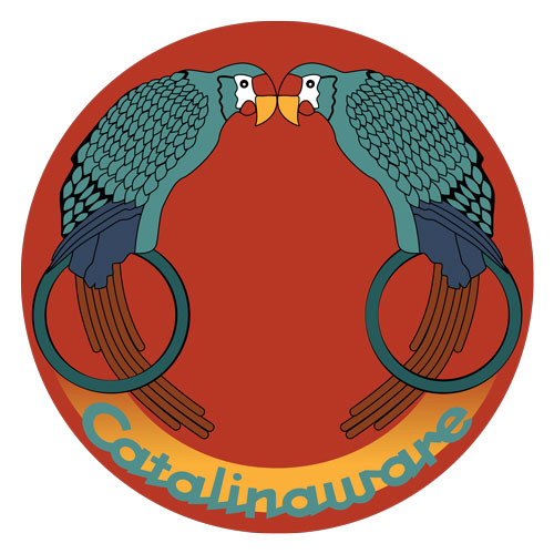 QwkDog Catalina Island Kissing Birds Logo