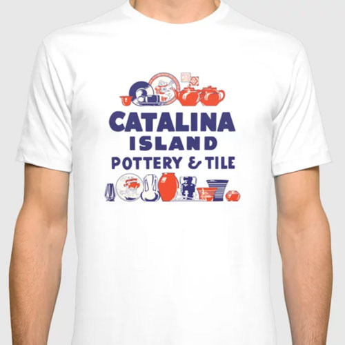 QwkDog Catalina Island Pottery Tile T-Shirt