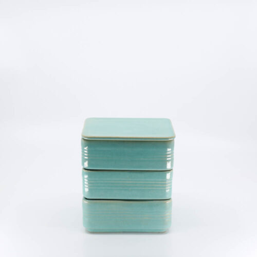 Pacific Pottery Hostessware 426 Refrigerator Box Set Green