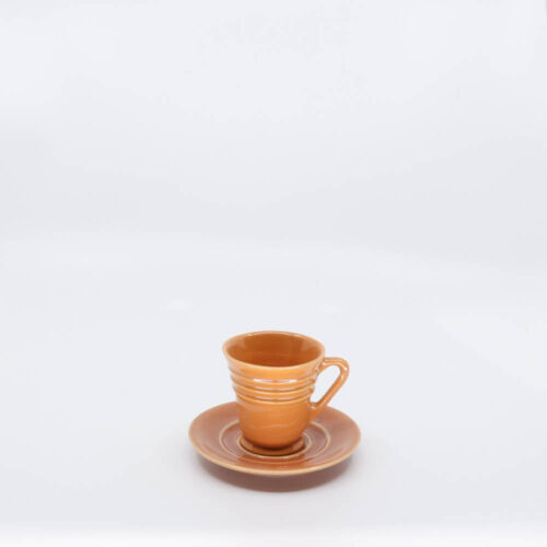 Pacific Pottery Hostessware 629-631 Demi Cup-Saucer Apricot