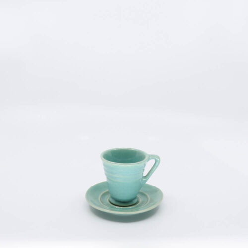 Pacific Pottery Hostessware 629-631 Demi Cup-Saucer Green