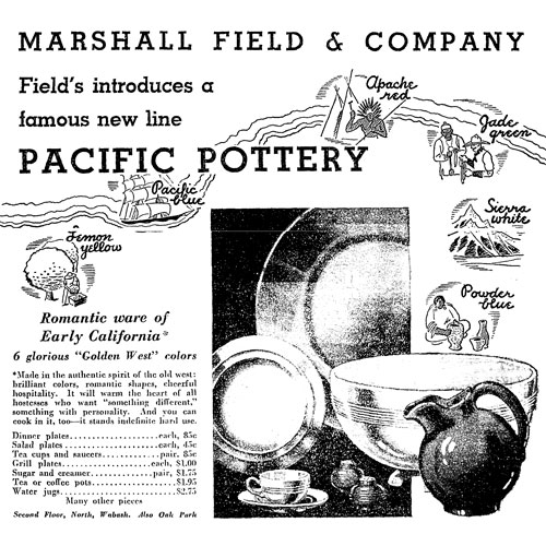 Pacific Pottery Hostessware 1935 Ad