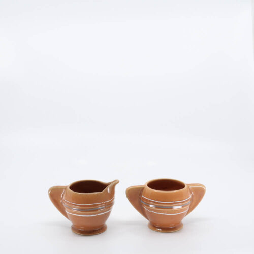 Pacific Pottery Hostessware 449-450 Demi Creamer & Sugar Dec 2006 Apricot