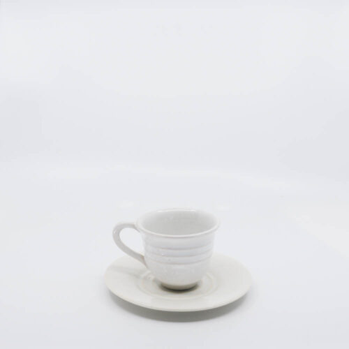 Pacific Pottery Hostessware 608-609A Teacup & Saucer White