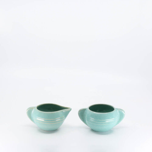 Pacific Pottery Hostessware 407-408 Creamer Sugar Green