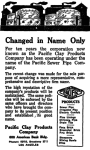 1921 Los Angeles Times Pacific Clay Products
