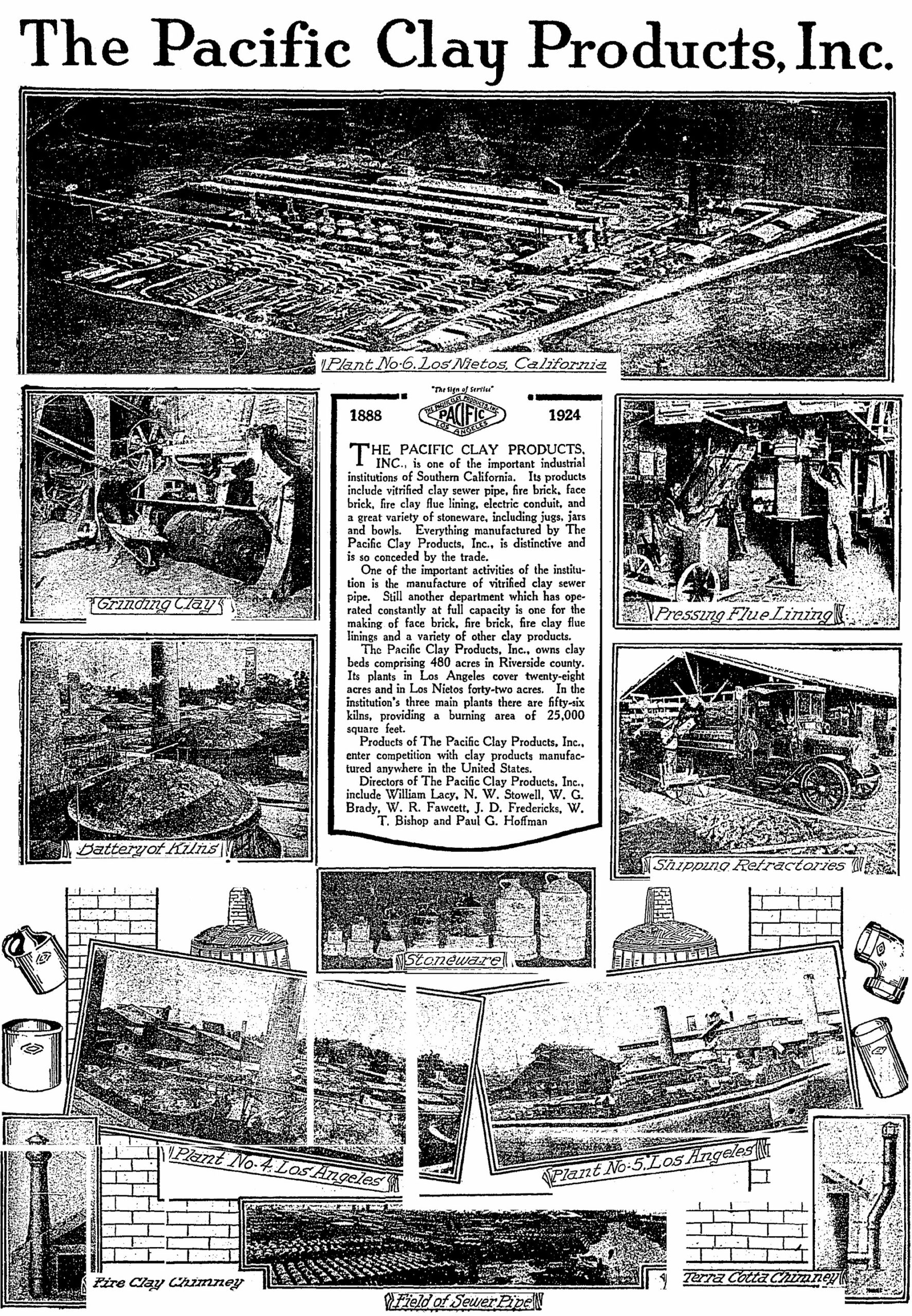Pacific Clay Products 1924 Los Angeles Times