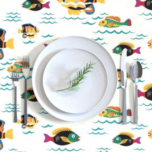 QwkDog Merida Fish Design Tablecloth 03