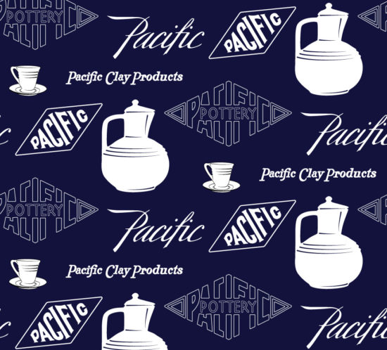 Pacific Pottery Logo Fabric Design