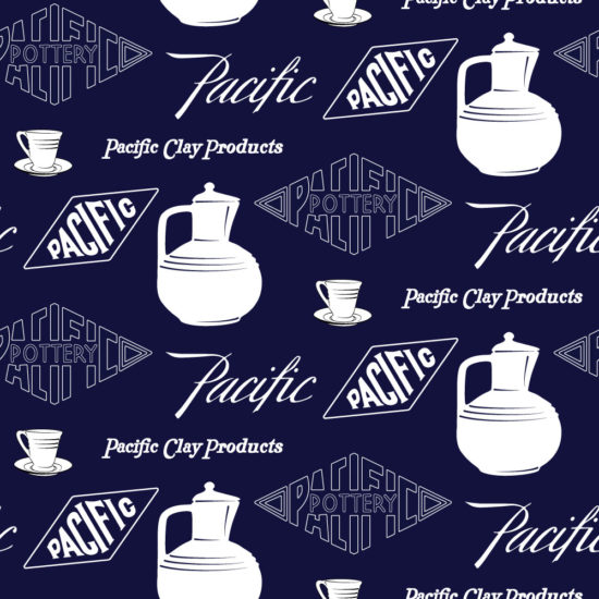 Pacific Pottery Logo Fabric Design